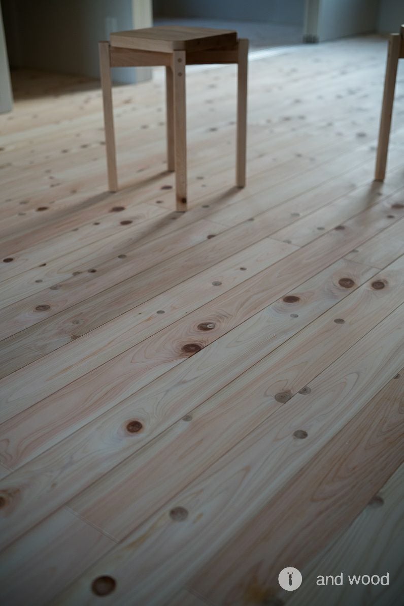 桧 ヒノキ 一枚もの 節あり フローリング andwood アンドウッド 施工例 7