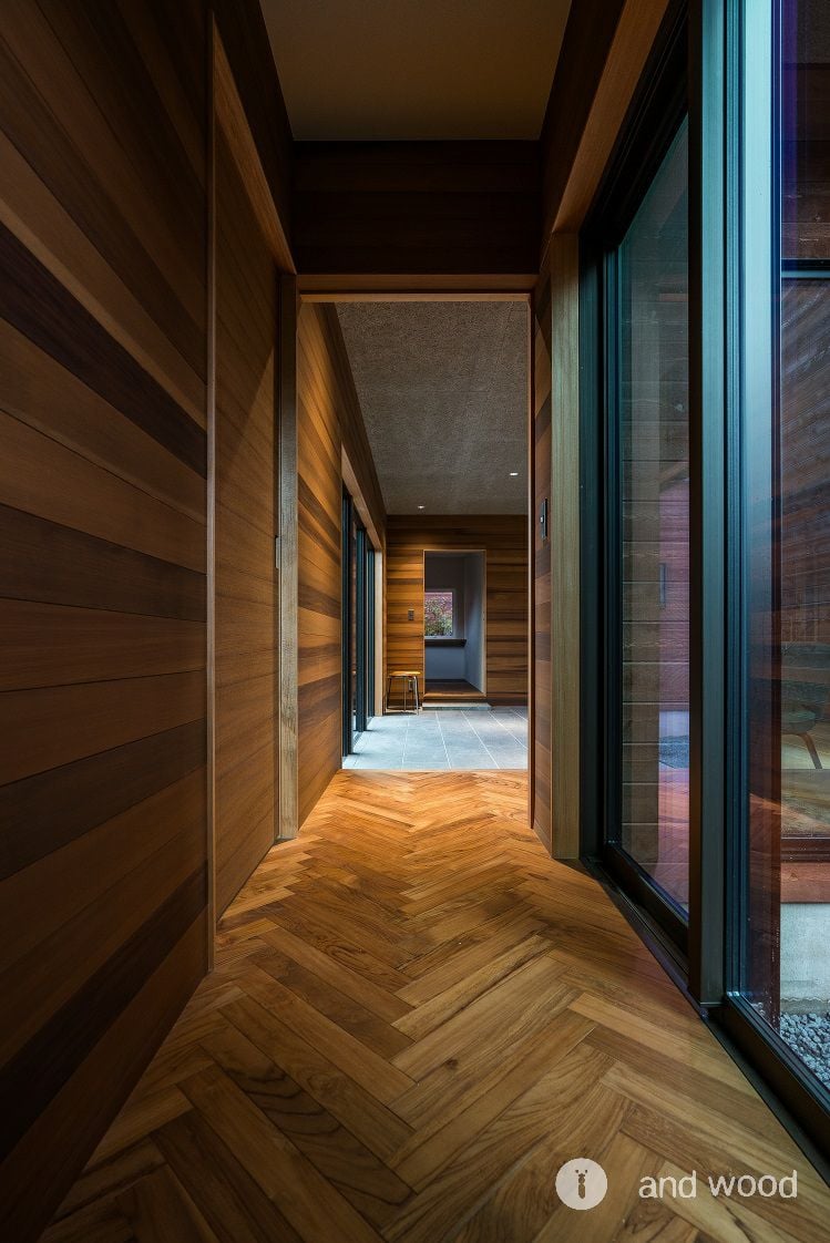 チーク ヘリンボーン フローリング andwood 石田伸一建築事務所 SIA.inc 新潟 4