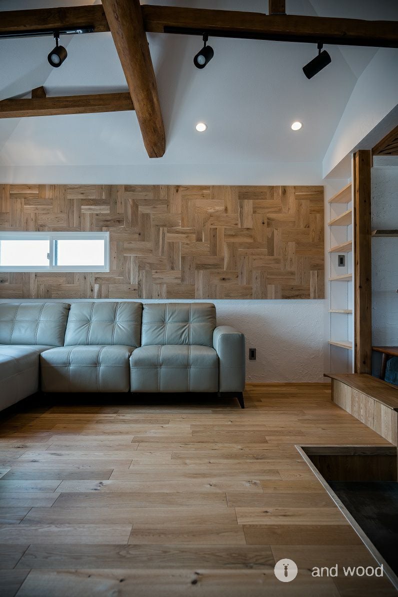 オーク ヘリンボーン 壁 フローリング andwood アンドウッド