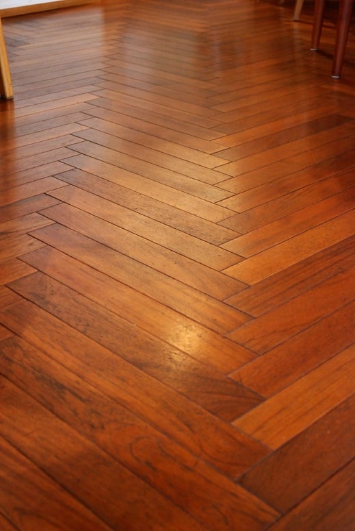 チーク ヘリンボーン オイル塗装 無垢フローリング アンドウッド