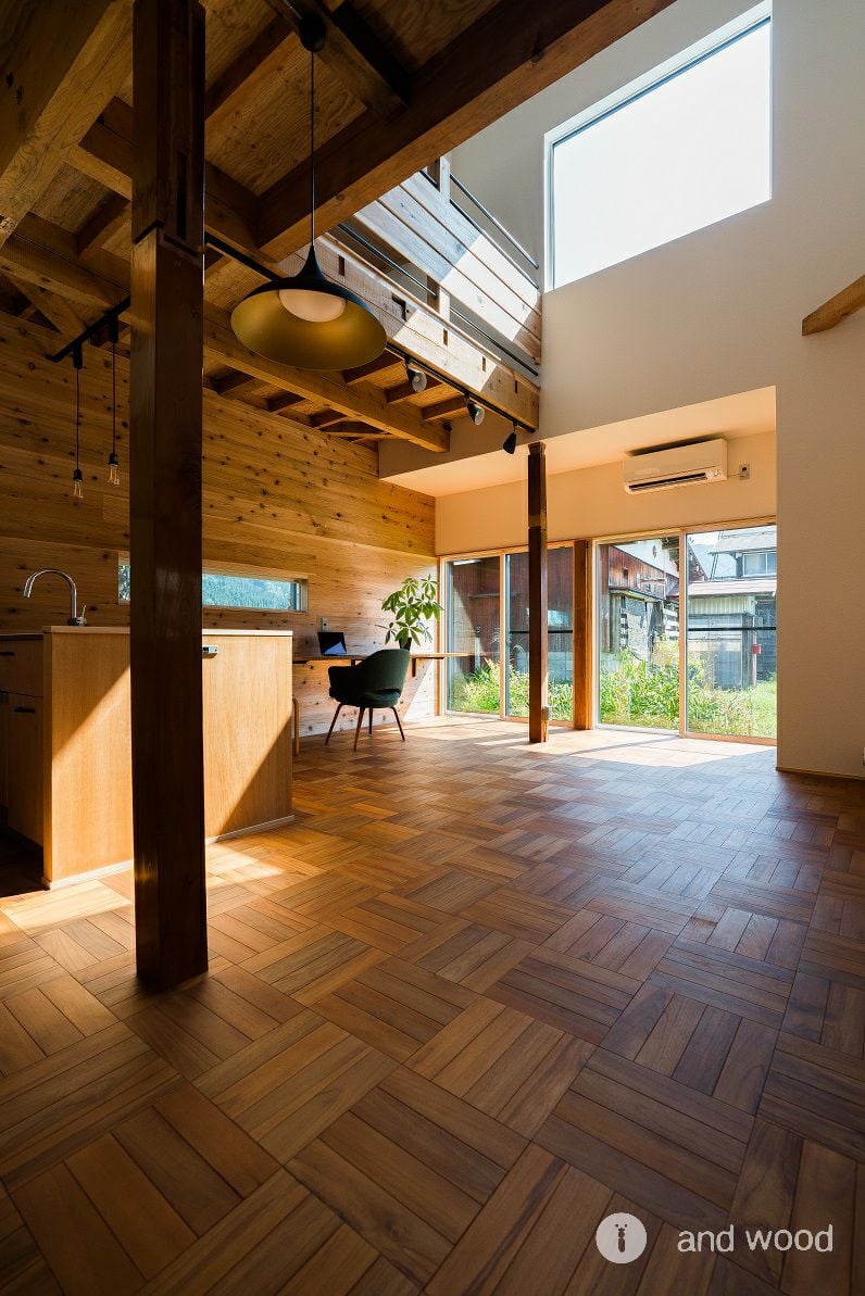 チーク パーケット 4P フローリング 無垢 アンドウッド andwood 施工事例