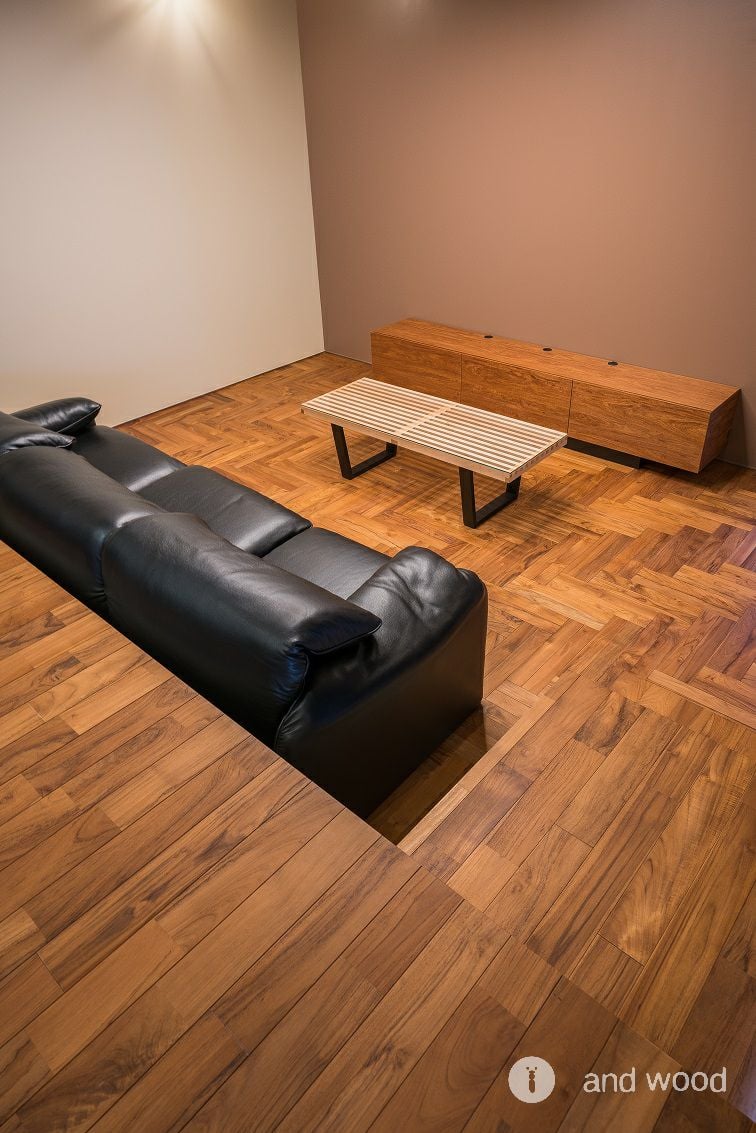 チーク フローリング ヘリンボーン 施工例 アンドウッド andwood