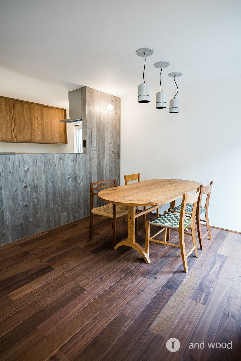 ウォールナット フローリング 施工事例 andwood アンドウッド