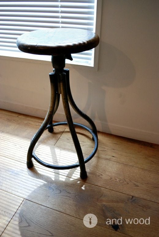 オーク 1枚もの キャラクター 施工写真 無垢フローリング アンドウッド andwood 新潟