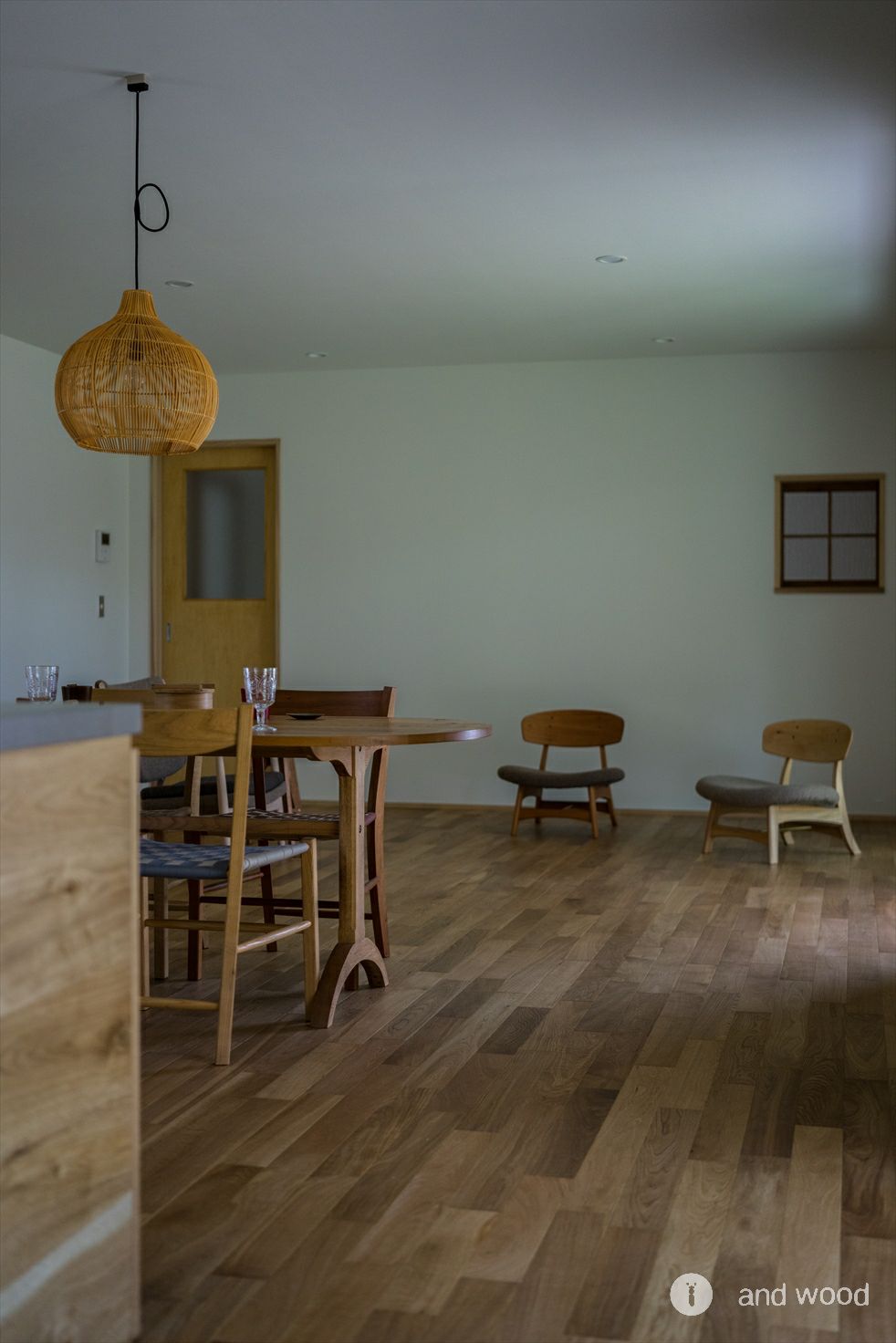 オーク 幅細 乱尺 無垢 フローリング アンドウッド andwood 宮崎建築 施工例 7