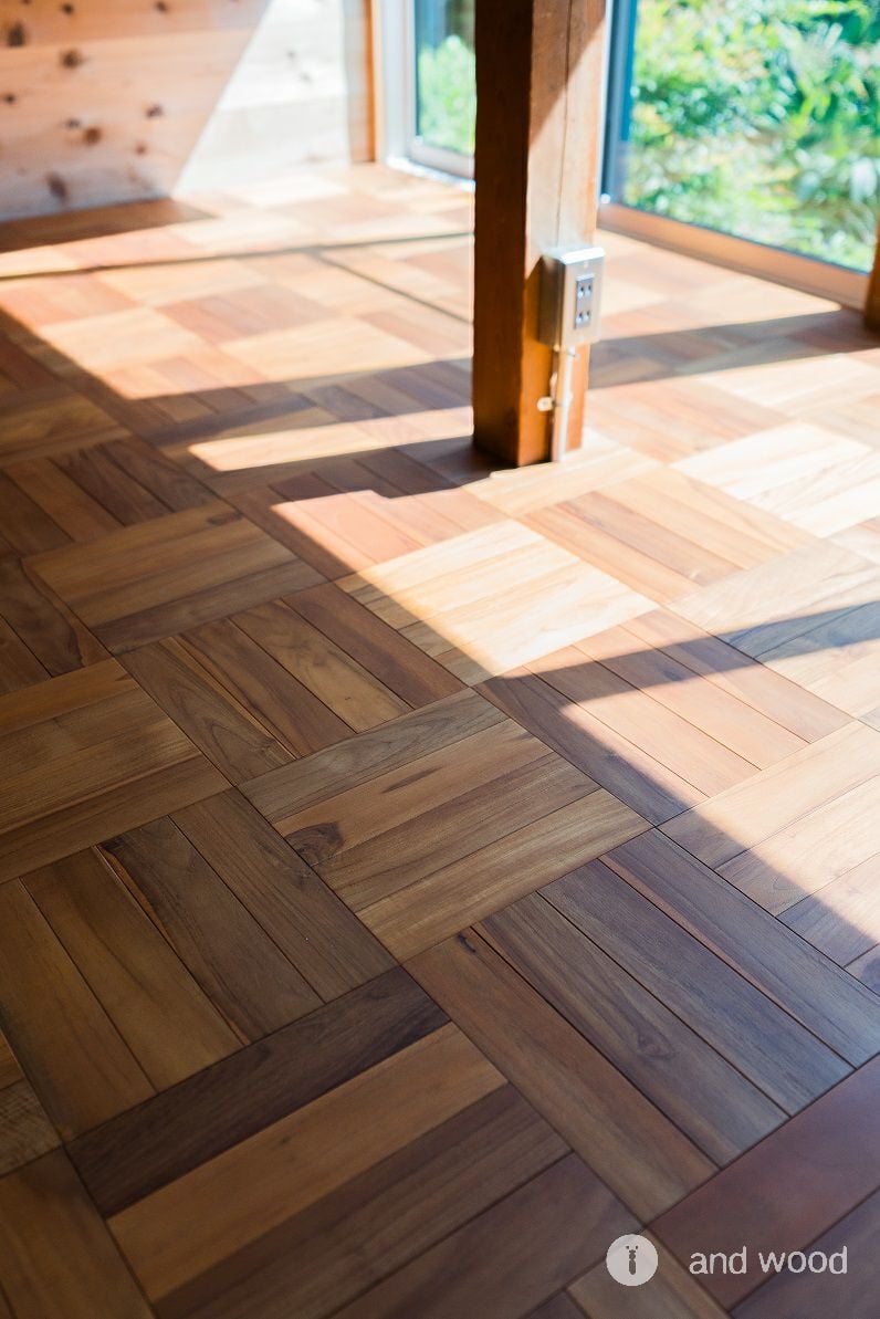 チーク パーケット 4P フローリング 無垢 アンドウッド andwood 施工事例