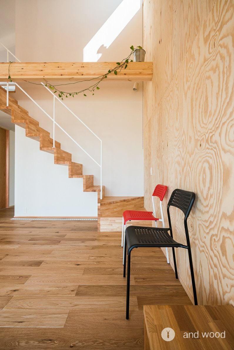 オーク 幅広 フローリング 施工事例 andwood アンドウッド 節有