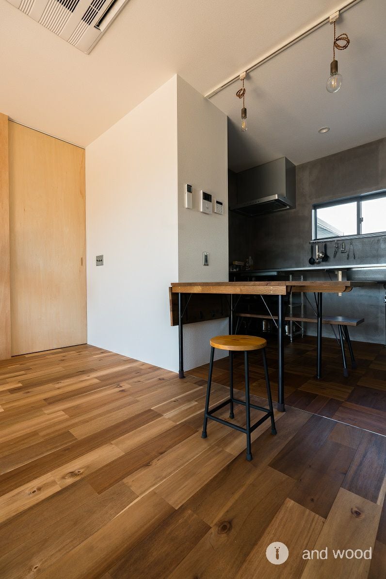 アカシア ユニ 120幅 施工写真 無垢フローリング アンドウッド andwood