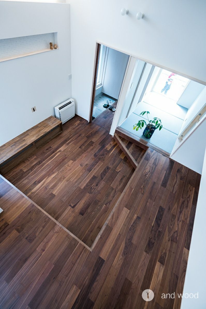 ウォールナット フローリング 施工事例 andwood アンドウッド