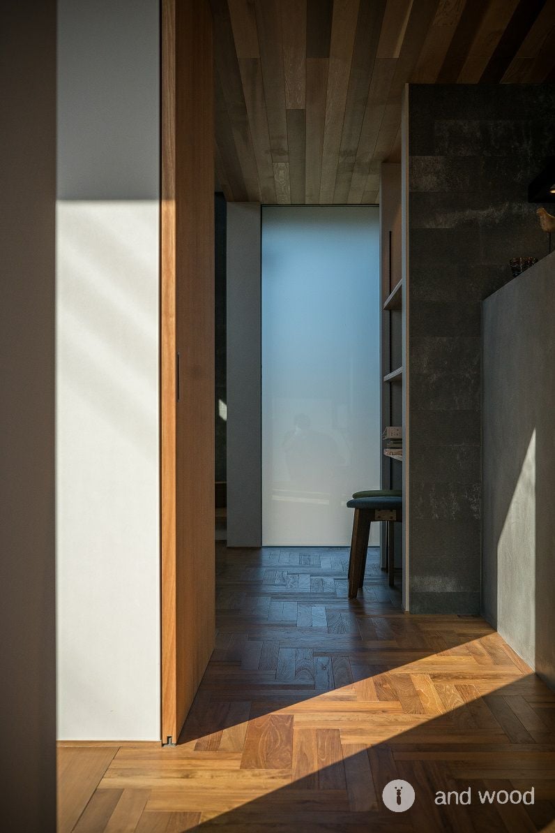 チーク ダブルヘリンボーン ヘリンボーン 施工例 andwood アンドウッド 1