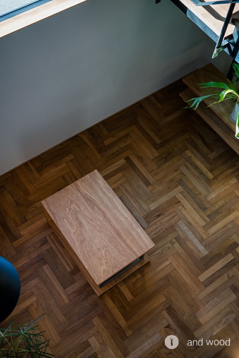 チーク ダブルヘリンボーン ヘリンボーン 施工例 andwood アンドウッド 2
