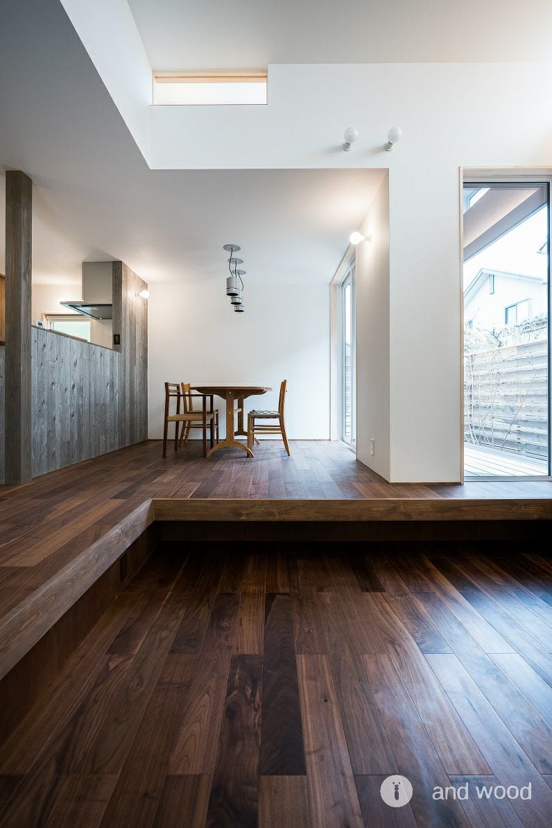 ウォールナット フローリング 施工事例 andwood アンドウッド