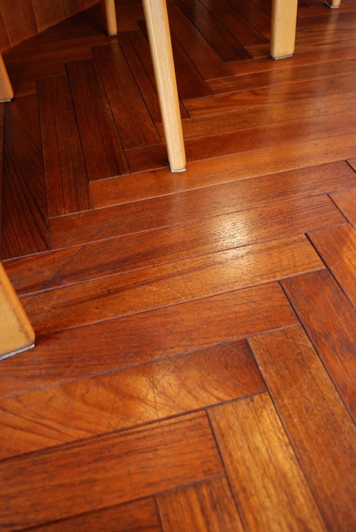 チーク ヘリンボーン オイル塗装 無垢フローリング アンドウッド