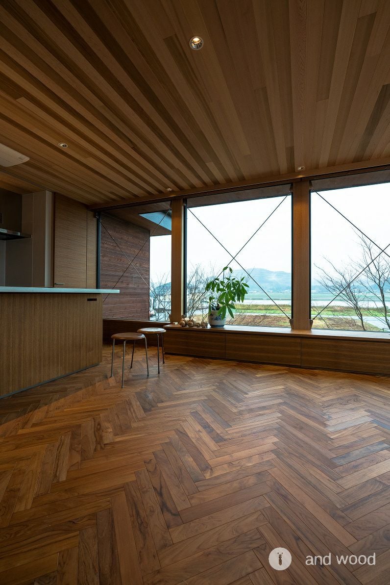 チーク ヘリンボーン フローリング andwood 石田伸一建築事務所 SIA.inc 新潟 8