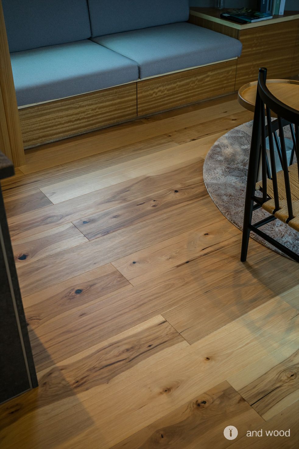 ヒッコリー ピーカン フローリング 幅広 プライウッド 新築 施工例 andwood アンドウッド 6