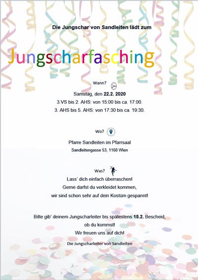 Einladung zum Faschingsfest 2020 (PDF)