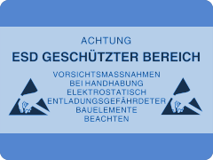 Hinweisschild für ESD-geschützten Bereich in der Fertigung