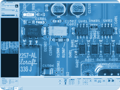 Prüfbild eines Platinenbereichs auf dem Bildschirm des Quins-Easy Systems