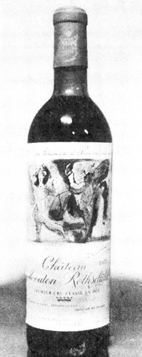 Eine der Kostbarkeiten: Ein Château Mouton Rothschild 1975, die Etikette ziert ein Bild von Picasso. (Bild: Max Baumann)