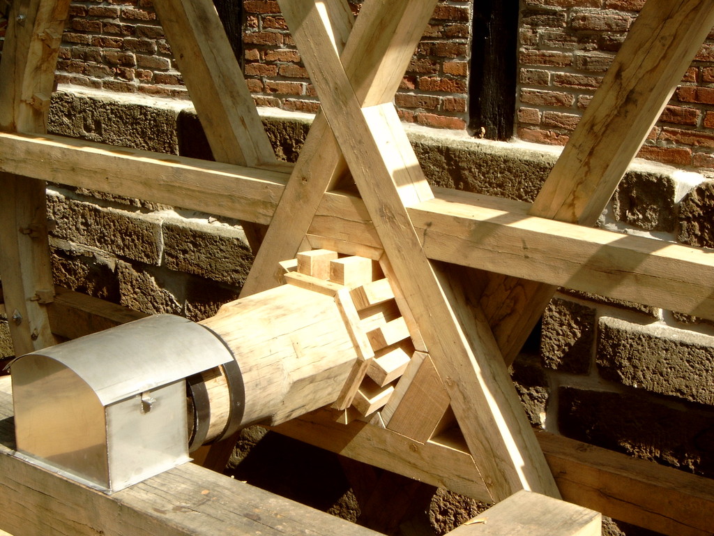 Lager eines Holzwasserrades