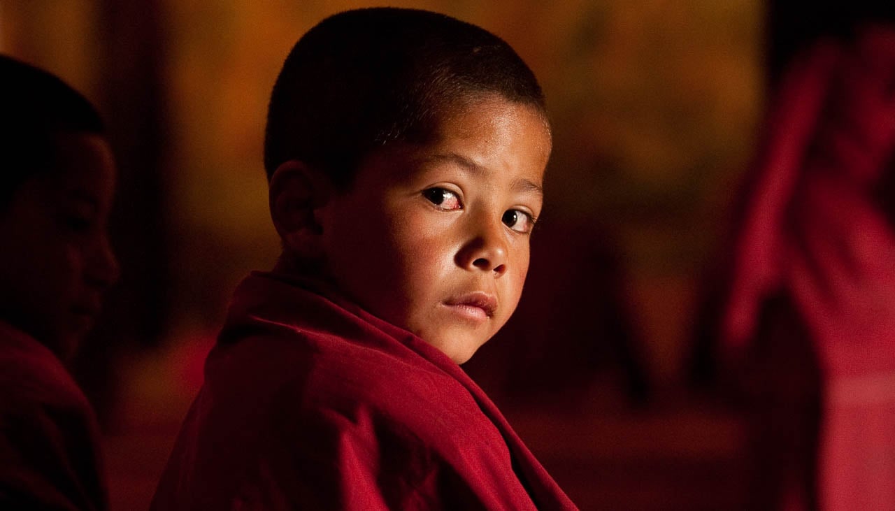 Junger Mönch im Kloster Thikse