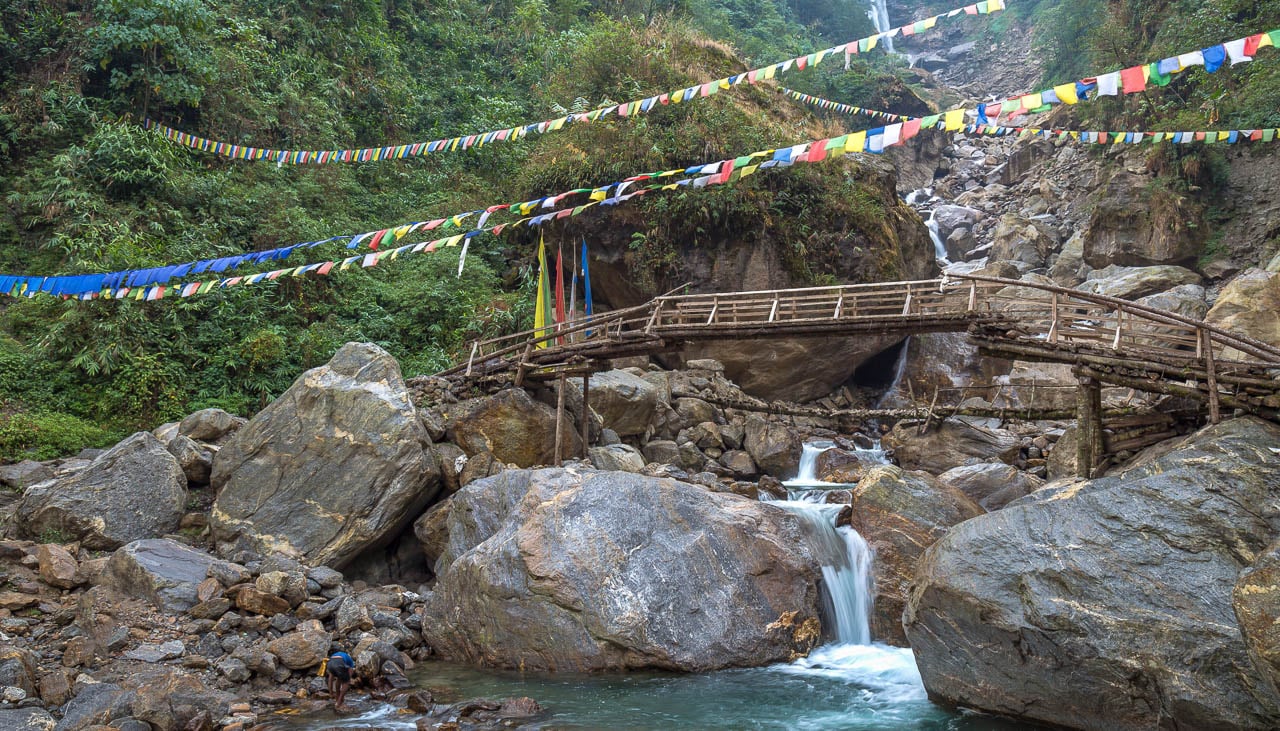 Holzbrücke in Sikkim