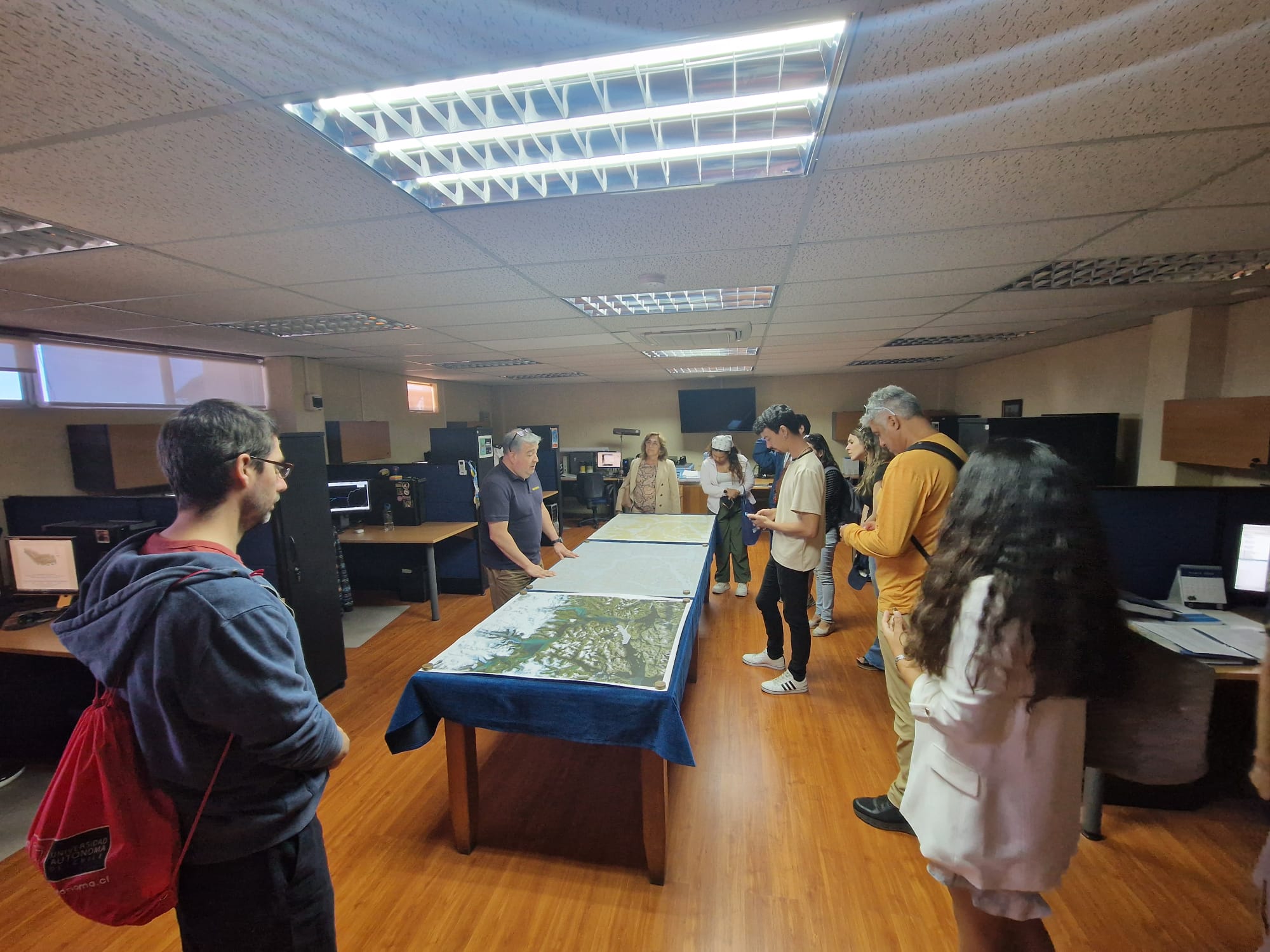 Participants being shown the cartography map