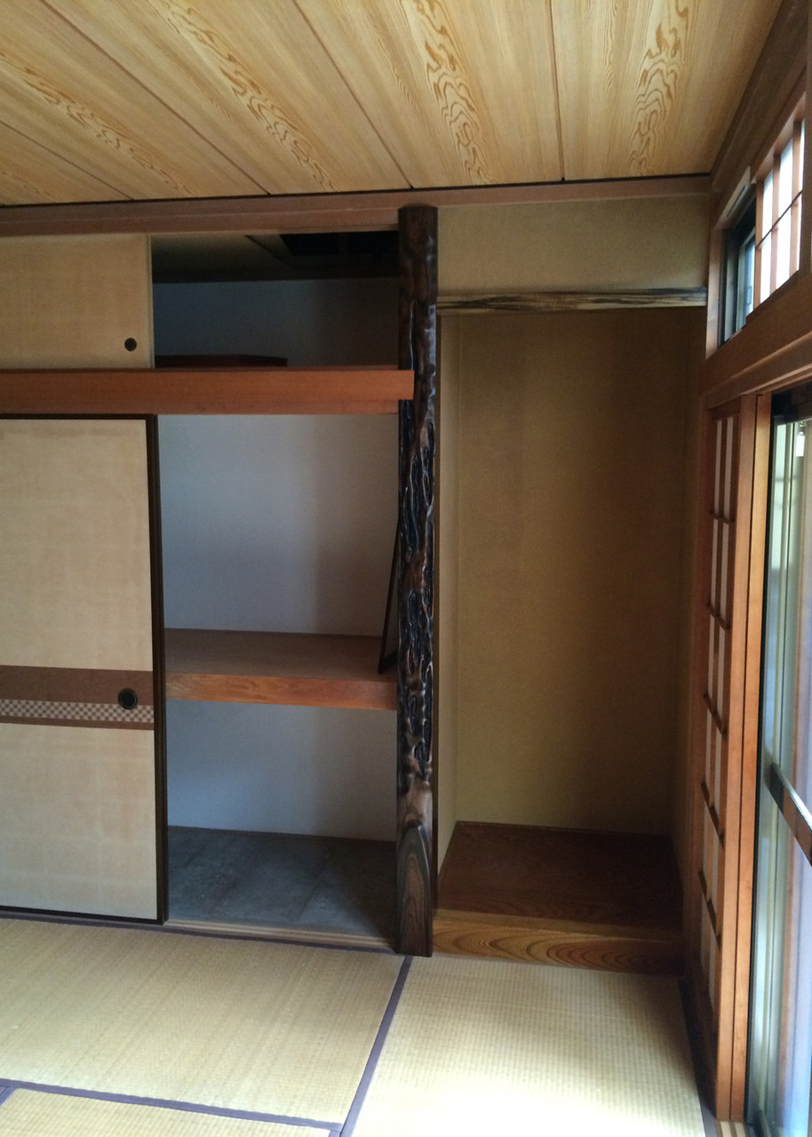 正面の化粧柱は残す事に　完成時の目印に