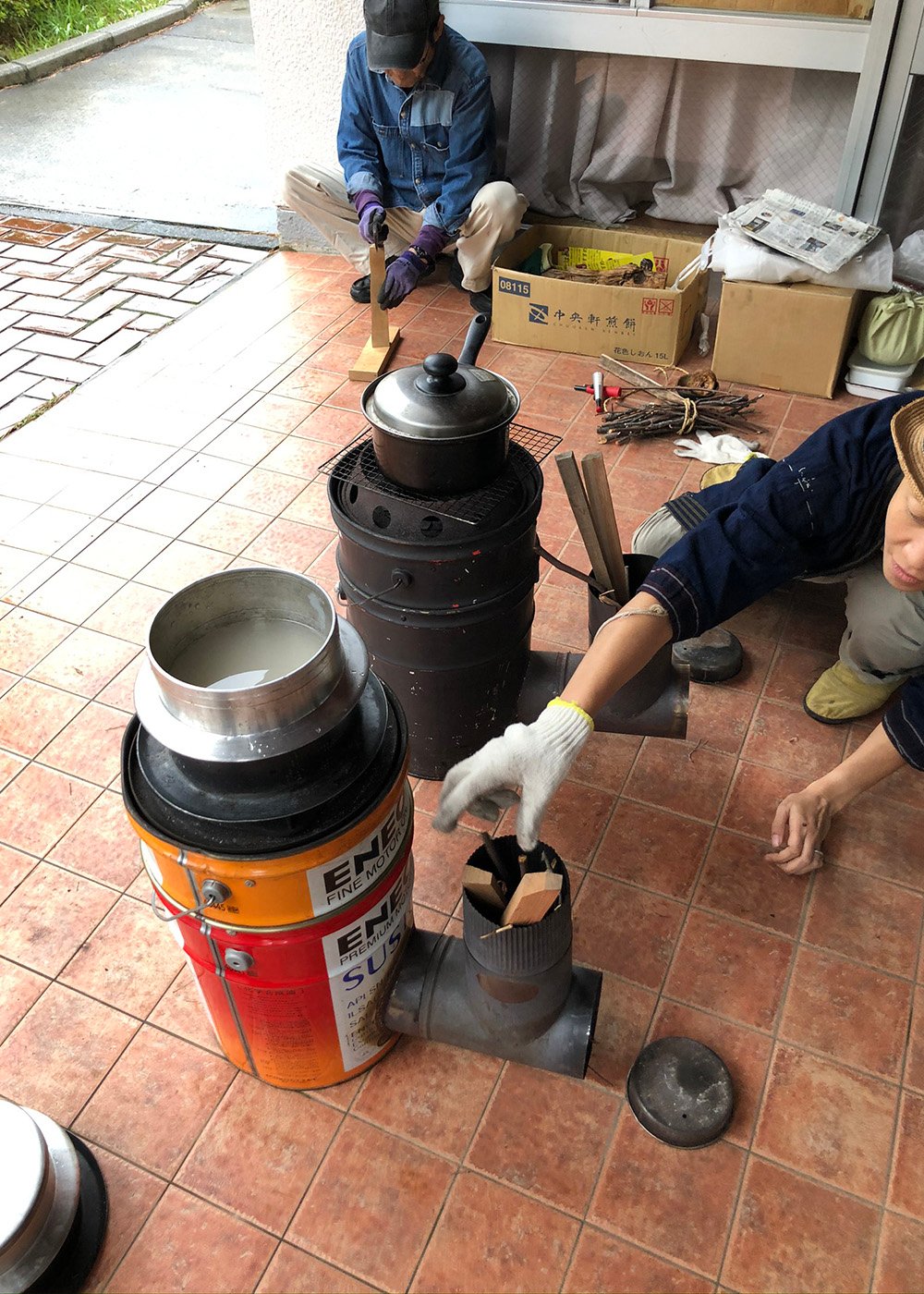 エコストーブで朝ごはんを作りました。