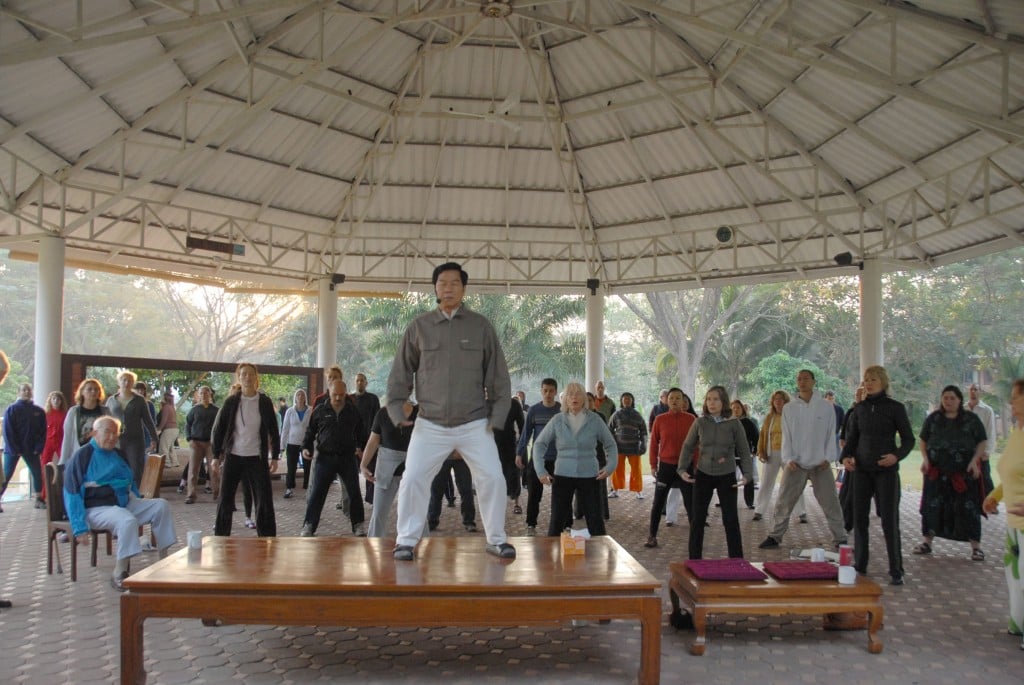 Exercices du matin au Tao Garden