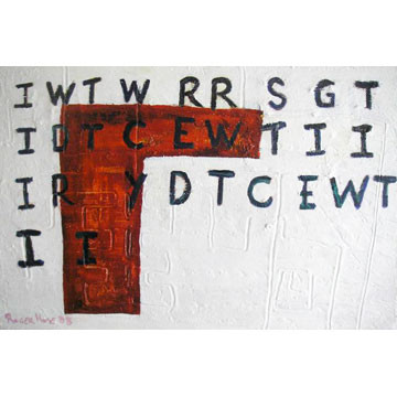 Artist: Roger Hose | "I Want What Roger Wants" | 2008 | Oil Paint on Concrete on Canvas | H:610 x W:910mm | Price: $450.00