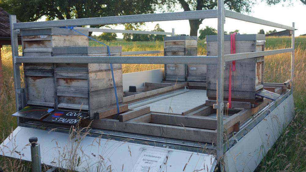 Mit dem letzten Licht werden die Magazine verschlossen und fest verzurrt.