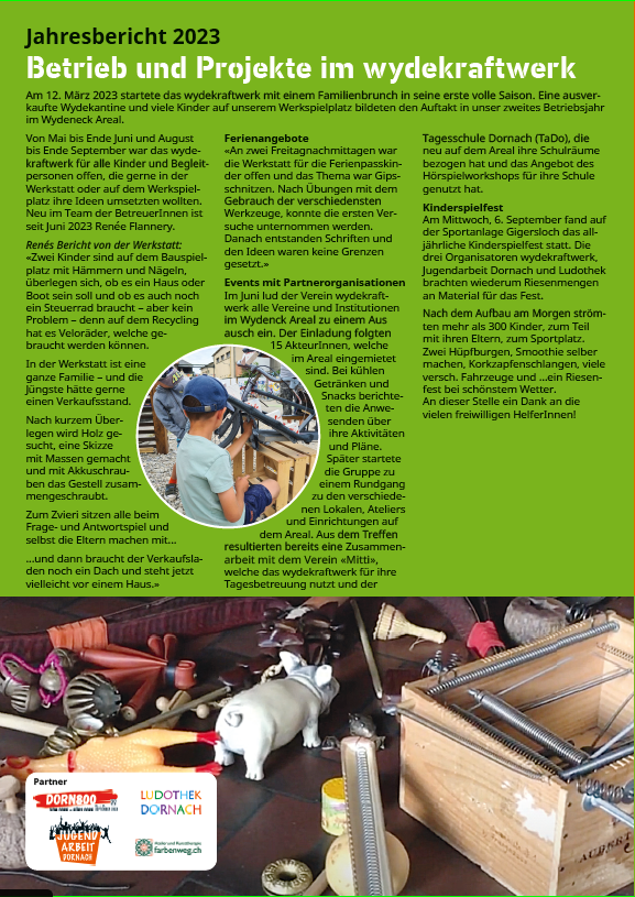 Gestaltung Prospekt Wydekraftwerk Dornach (innenseite)