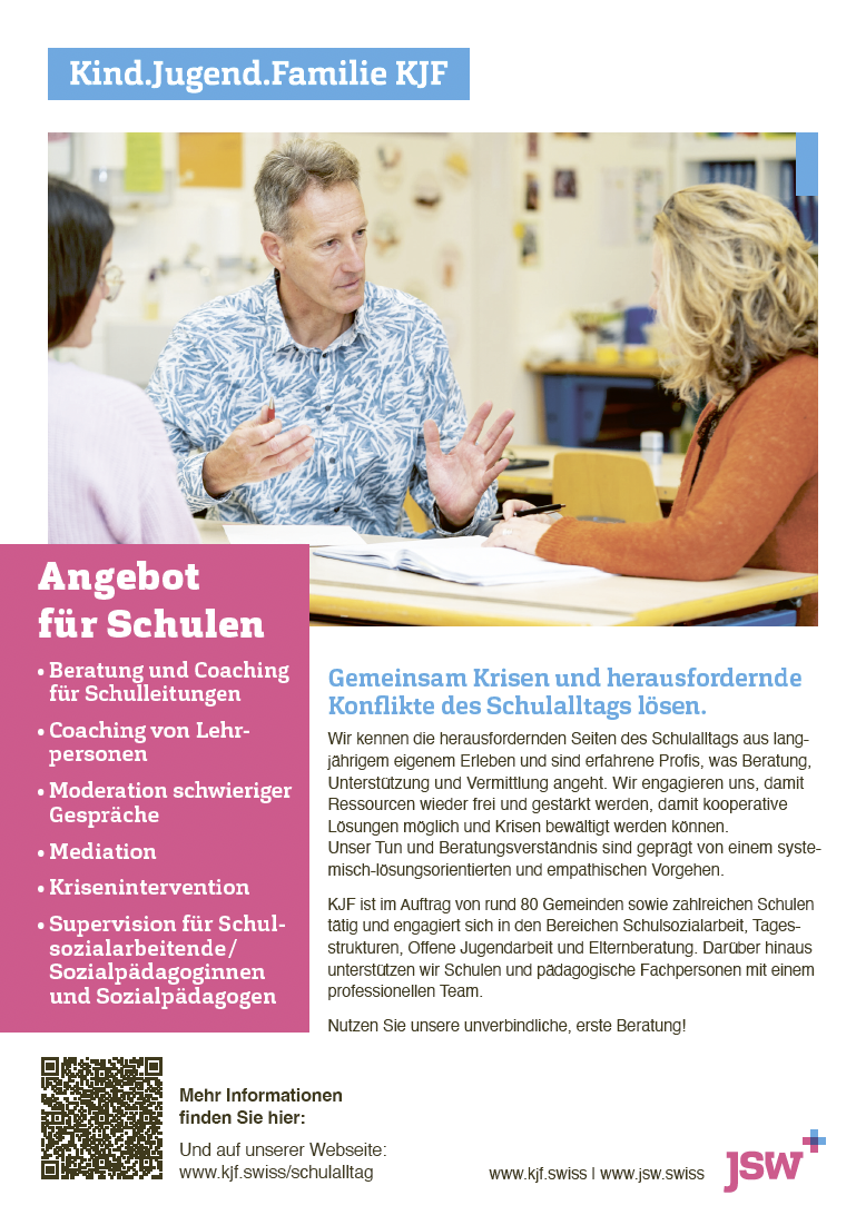 Flyer gestalten lassen! Beispiel: Flyer A4 · Kind Jugend Familie KJF des Jugendsozialwerk JSW