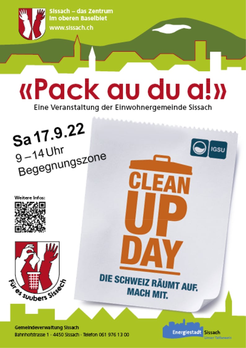 Gestaltung Plakat Clean UP Day der Gemeinde Sissach