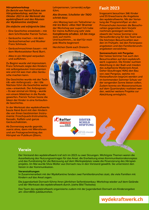 Gestaltung Prospekt Wydekraftwerk Dornach (innenseite)