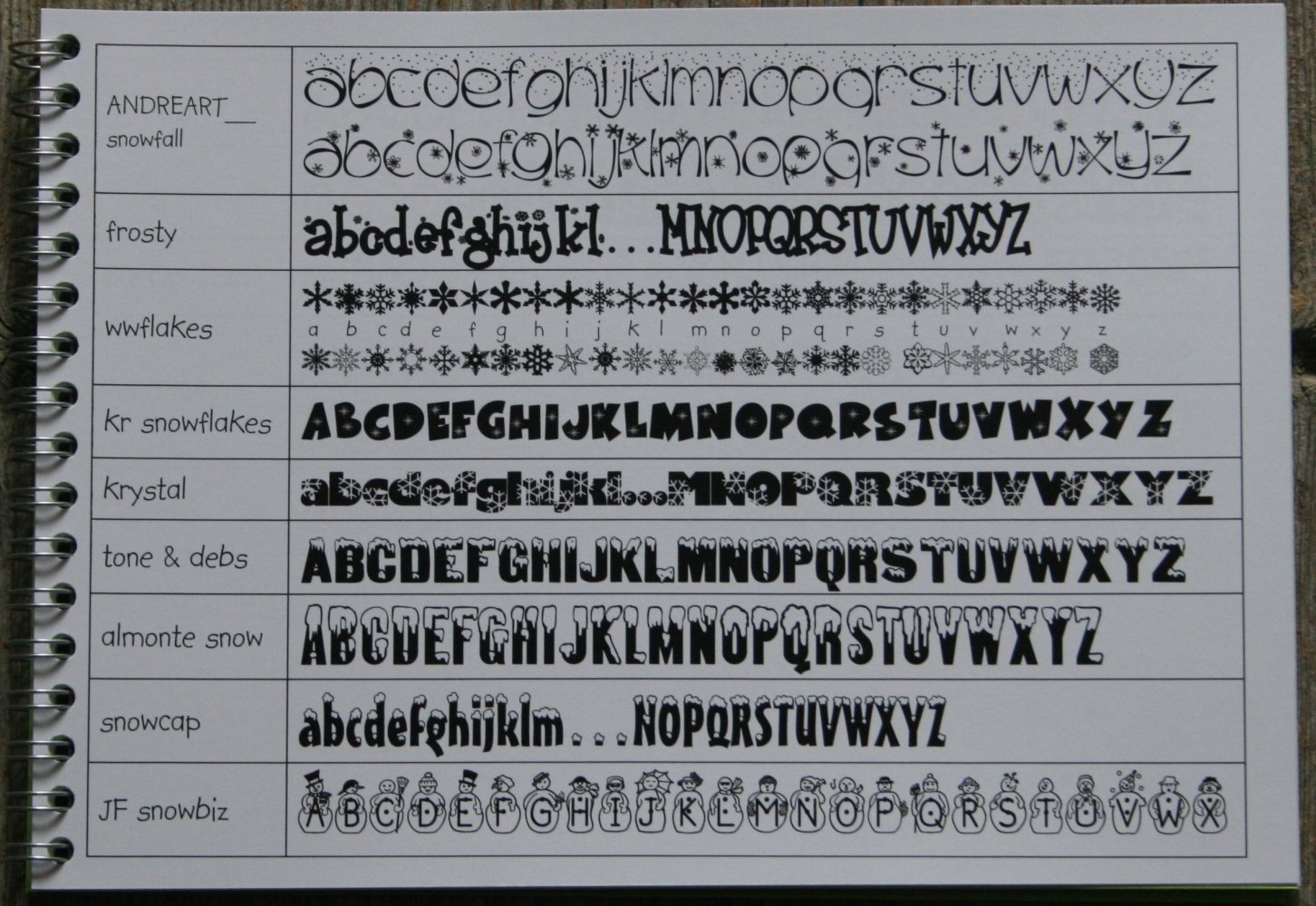 ein paar Winterschriften