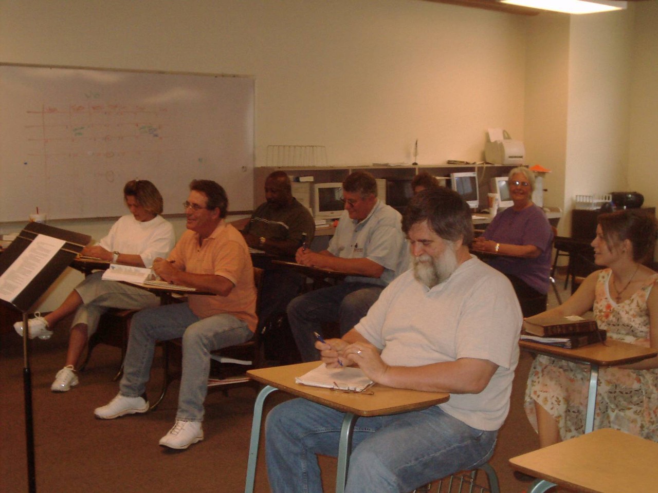 Students learn through classroom instruction, DVDs, and online training.