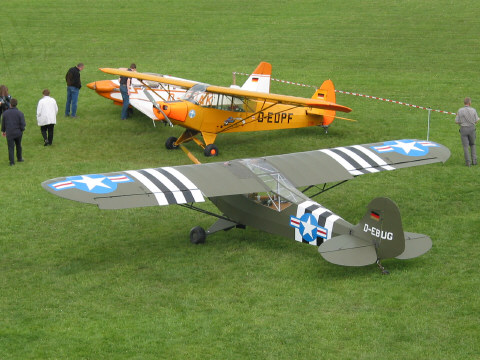 Fournier RF-4 - D-K??? + Piper PA-18-95 (L-18C) Super-Cub - D-EDPF, ex 96+05, NL+111, AC+503, AS+502 (Luftwaffe), ex 54-723 (USAF) - c/n 18-3423 + Piper J3C-65 (L-4H) Grasshopper - D-EBUG - c/n 12324