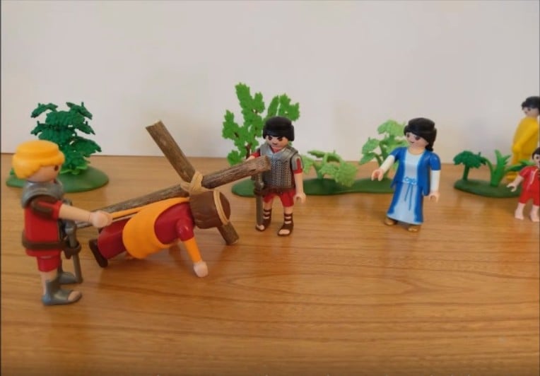 Le chemin de croix - Jésus tombe