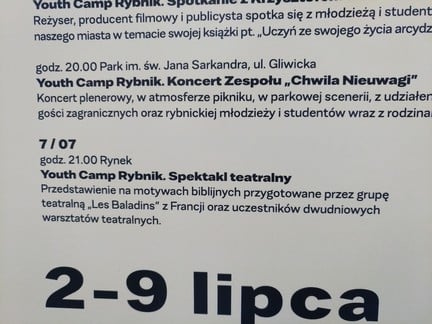 Les Baladins y sont bien annoncés - Rybnic