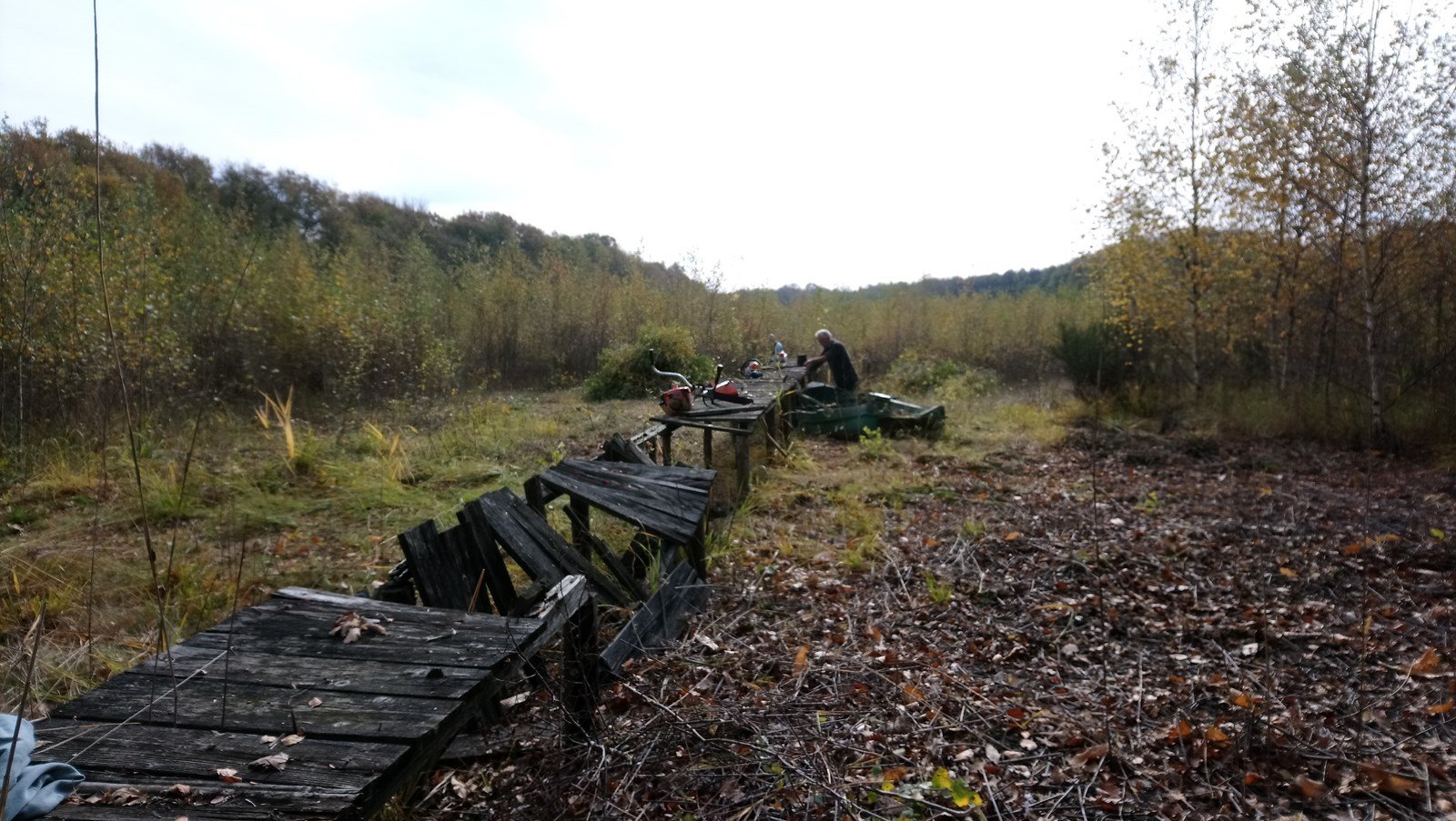 Démontage des ruines de pontons, automne 2017 
