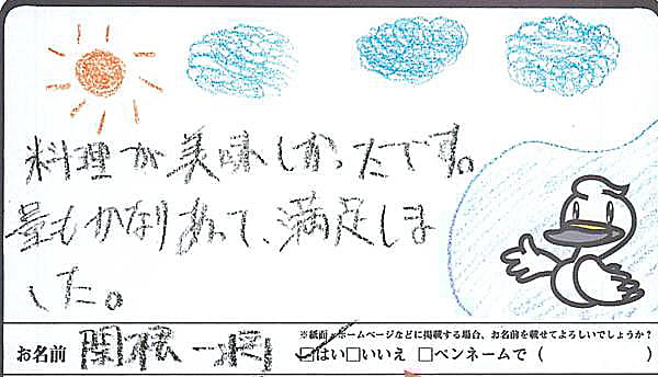 料理が美味しかったです。量もかなりあって、満足しました。