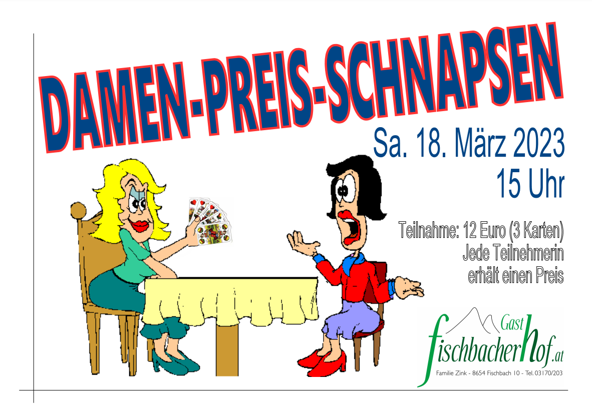 Damen-Preisschnapsen am 18. März