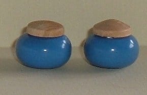 Pair Of Blue Canisters