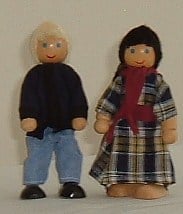 Twin Teenage Brother & Sister Wooden Dolls