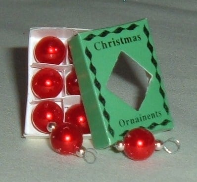 Box of Red Christmas Baub;es