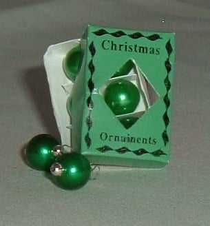 Box of Green Christmas Baubles