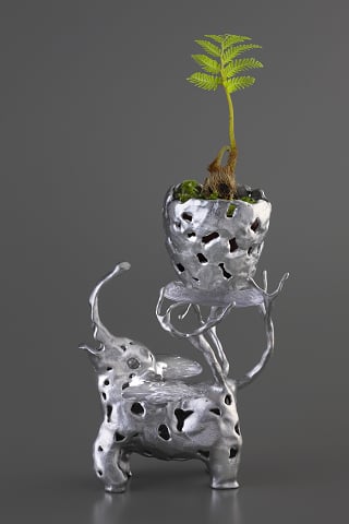 象の庭　elephant garden     160 x 110 x h190  mm