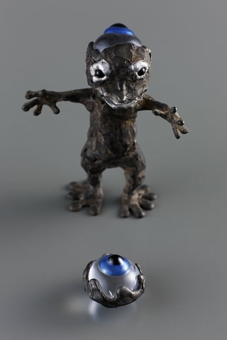 目玉河童と眼　　river boy of eyeball and eye   